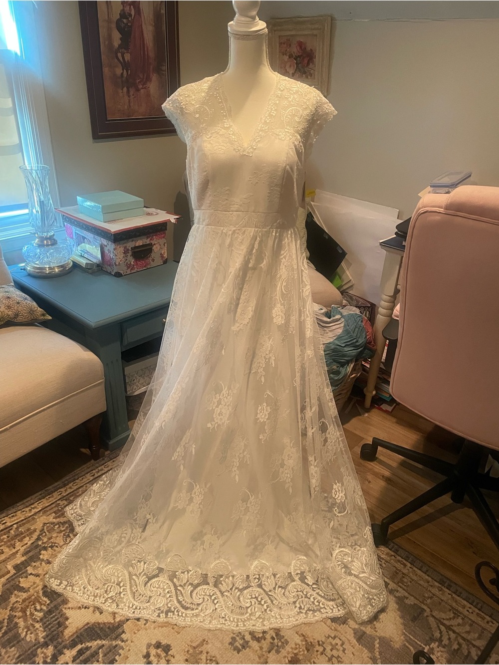NWT Tags Ankle-Length Lace Wedding Dress